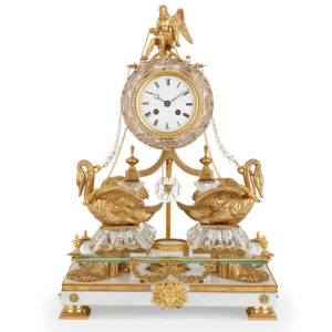 white marble mantel clock