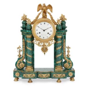 malachite mantel clock