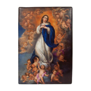 plaque depicting the virgin mary